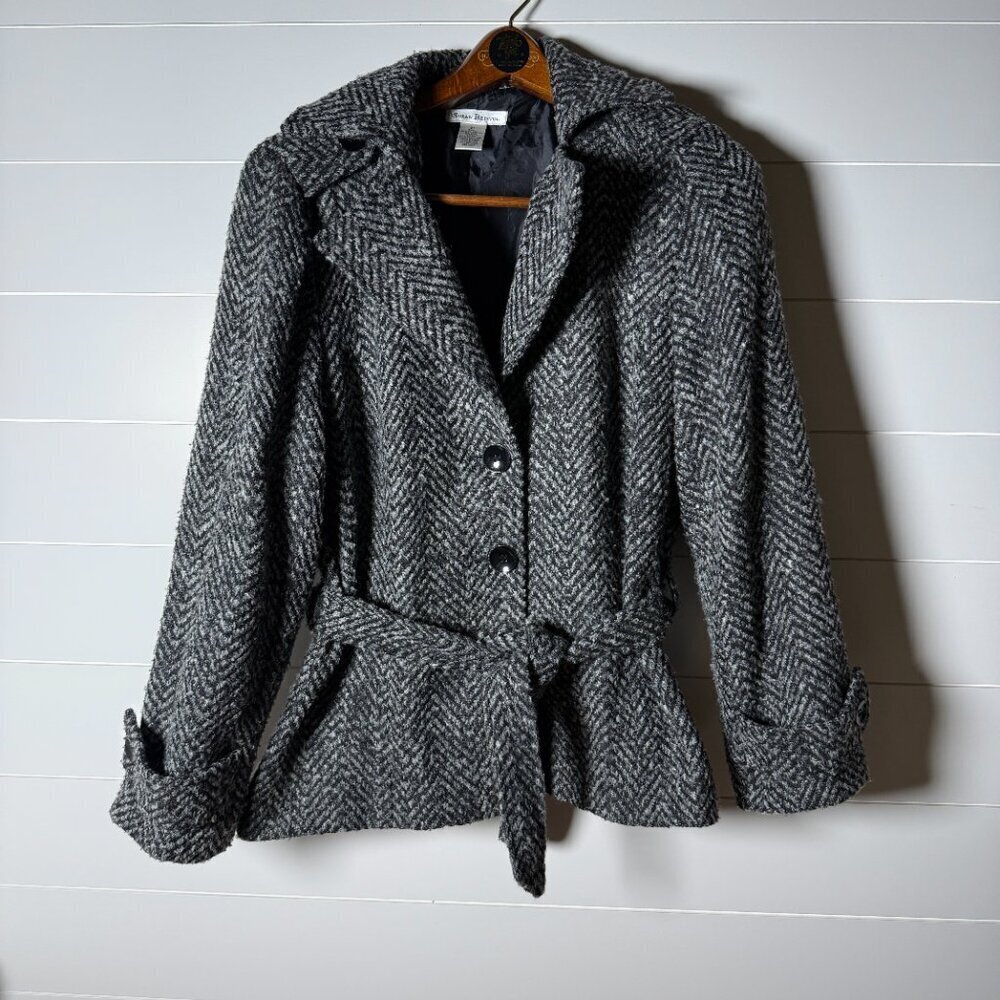 Susan Bristol Jacket Coat Belted Sz XL